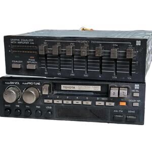 RARE Toyota OEM Graphic Equalizer 5702 & Tuner 5622- Lights Up | AS-IS For Parts